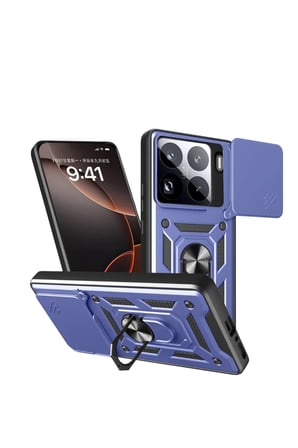 Newface Xiaomi Mi 15 Pro Kılıf Pars Lens Yüzüklü Silikon - Lacivert