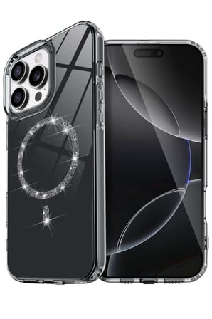 Newface Apple iPhone 15 Pro Max Live Diamond Magsafe Kapak - Siyah