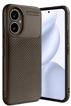 Newface Honor 400 Kılıf Auto Focus Karbon Kapak - Kahverengi