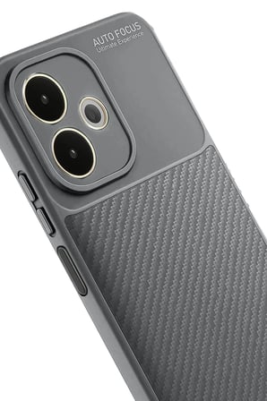 Newface Oppo A5 Pro 4G Kılıf Auto Focus Karbon Kapak - Gri