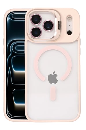 Joko Apple iPhone 17 Pro Remim Lensli Magsafe Standlı Kapak - Pembe