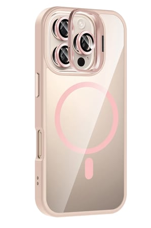 Joko Apple iPhone 16 Pro Remim Lensli Magsafe Standlı Kapak - Pembe