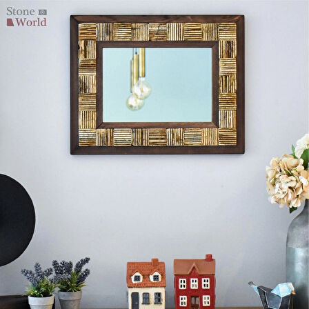 Scratch Mistik Traverten Dekoratif Ayna – 40×50 cm