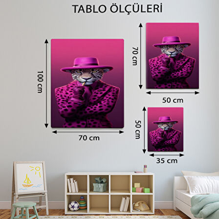 Hayvan Temalı, Pembe Kaplan Tablo-TBL20