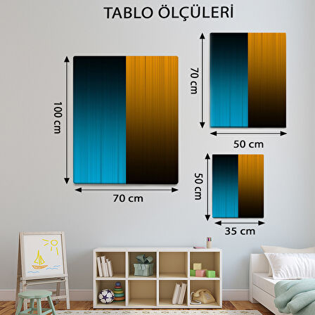 Minimalist Temalı, Sarı Mavi Tablo-TBL341