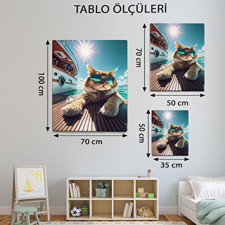 Hayvan Temalı, Kedi Tatilde Tablo-TBL498