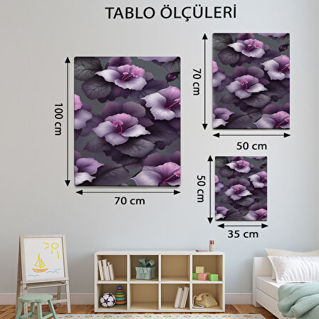 Çiçek Temalı, Mor Renkli Tablo-TBL577