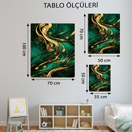 Gold Temalı, Yeşil Detaylı Tablo-TBL598