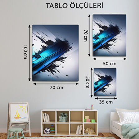 Modern Temalı, Lacivert Renkli Tablo-TBL616