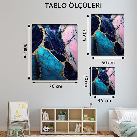 Gold Temalı, Mermer Desenli Tablo-TBL624