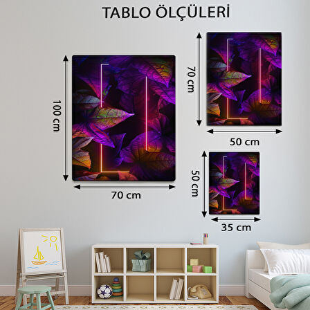 Modern Temalı, Yaprak Desenli Tablo-TBL736