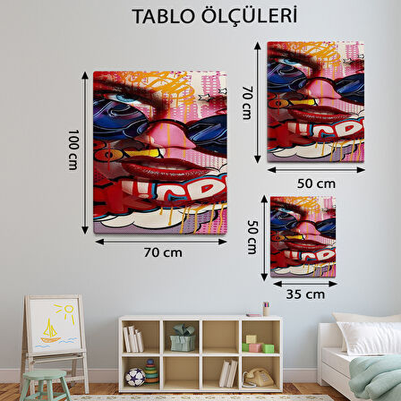 Pop Art Temalı, Kadın Portre Tablo-TBL930