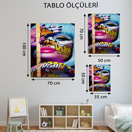 Pop Art Temalı, Kadın Portre Tablo-TBL931