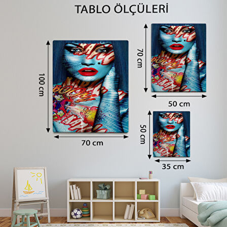 Pop Art Temalı, Kadın Tablo-TBL964