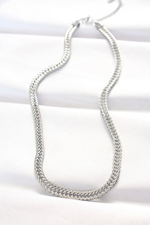 Marydien 316L Çelik Silver Renk Balık Sırtı Zincir Kolye