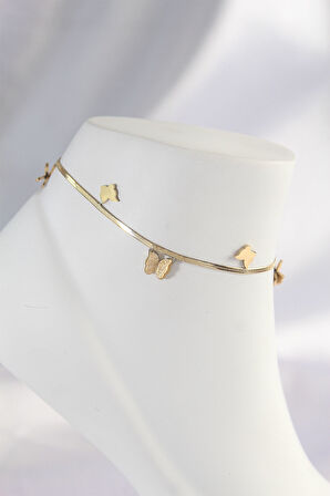 Marydien 316L Çelik Gold Renk Minimal Kelebekli Halhal