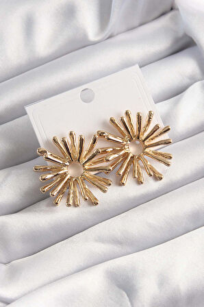 Marydien Pirinç Gold Renk Kemik Model Küpe