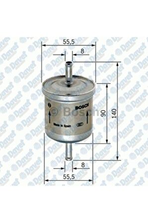 0450905280 YAKIT FILTRESI OPEL VECTRA A ASTRA F CORSA A OMEGA A