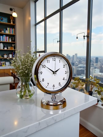 Noble Time 25 x 20 Cm Metal Krom Masa Saati