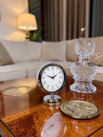 Sılver Classic Aura 25 x 20 Cm Metal Krom Masa Saati