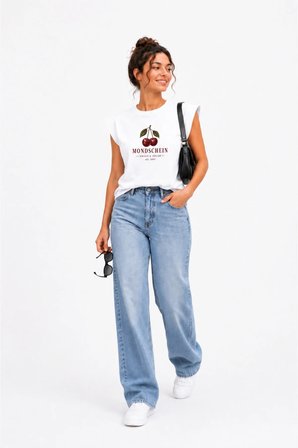 Mondschein Sweet Cherry Oversize Vatkalı Tişört