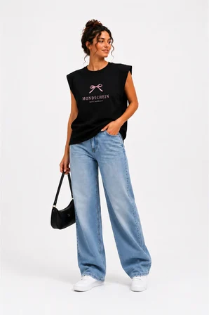 Mondschein Coquette Oversize Vatkalı Tişört