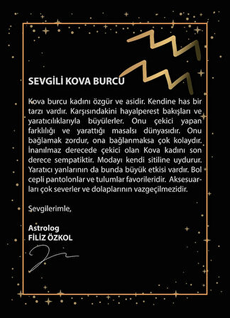 14 Ayar Sarı Altın Kova Burç Kolye
