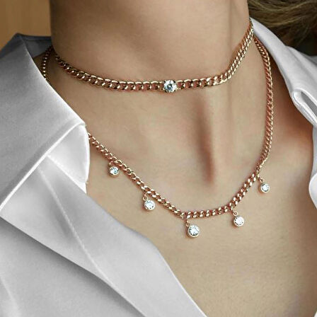 14 Ayar Rose Altın Trend Kolye