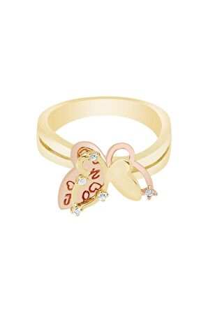 14 Ayar Altın Kelebek Figürlü Yüzük