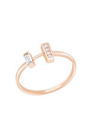 14 Ayar Altın Baget Taşlı Yüzük