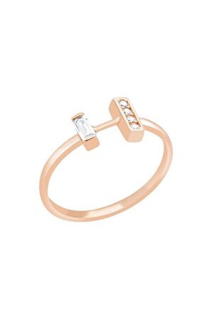 14 Ayar Altın Baget Taşlı Yüzük