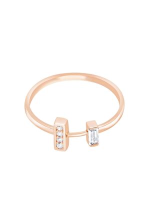 14 Ayar Altın Baget Taşlı Yüzük