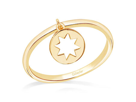 14 Ayar Sarı Altın Yıldız Figürlü Yüzük