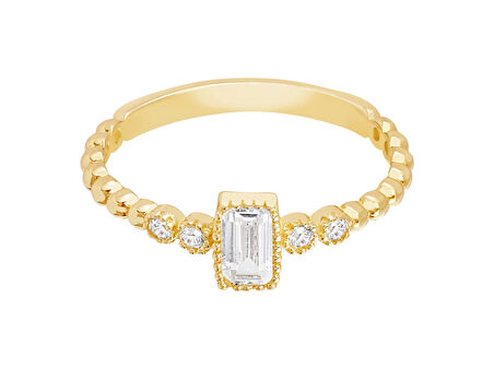 14 Ayar Sarı Altın Baget Yüzük