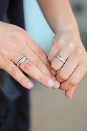 Amore Koleksiyonu Erkek Bijuteri Modern Alyans