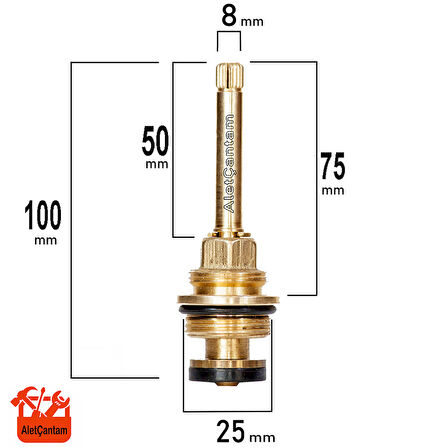 Aletçantam Ankastre Salmastra Geniş Tip 3/4 Stop Valf 9.5 CM