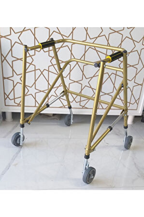 Çocuk Dört Tekerlekli, Frenli, Katlanabilir, Boy Ayarlı Ters Walker - Yürüteç Büyük Boy(66 - 83 Cm)