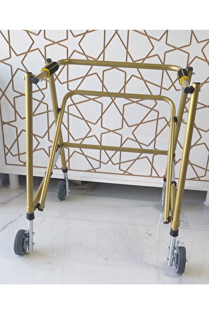 Çocuk Dört Tekerlekli, Frenli, Katlanabilir, Boy Ayarlı Ters Walker - Yürüteç Büyük Boy(66 - 83 Cm)