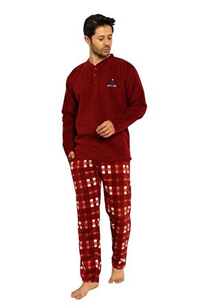 Nisanca Kışlık Sıcak Tutan Erkek Polar Pijama Takımı