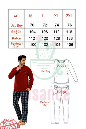 Nisanca Kışlık Sıcak Tutan Erkek Polar Pijama Takımı