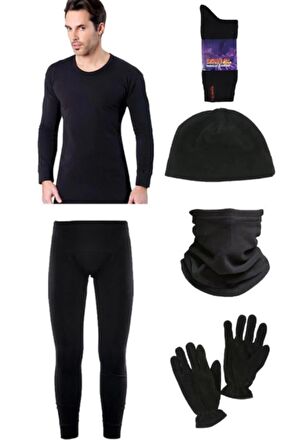 ERKEK TERMAL SET POLAR ELDİVEN ŞAPKA BOYUNLUK VE TERMAL ÇORAP