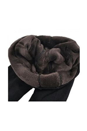 KADIN SİYAH TERMAL İÇİ PELUŞ TAYT