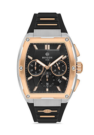 Hislon Siyah Silikon Kordon Erkek Kol Saati MS151T-04BR
