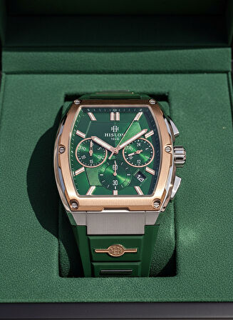 Hislon Yeşil Silikon Kordon Erkek Kol Saati MS151T-15YR