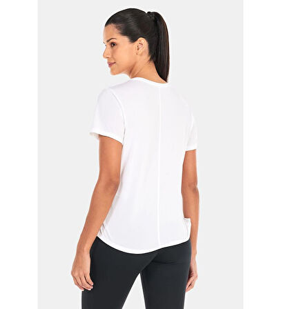 Dri-Fit One Swoosh Graphic Running Standart Fit Beyaz Kadın Tişört