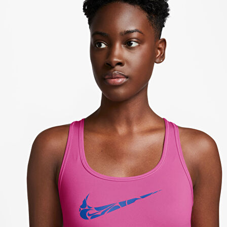 Swoosh Dri-Fit Pembe Bra Sporcu Sütyeni