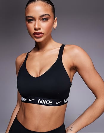 Indy Med Dri-Fit Orta Destekli Kadın Siyah Antrenman Sporcu Sütyeni