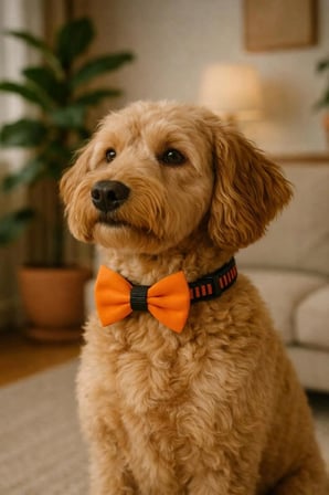 MS Pet Design Ayarlanabilir Kedi Köpek Papyonu/Turuncu-Siyah