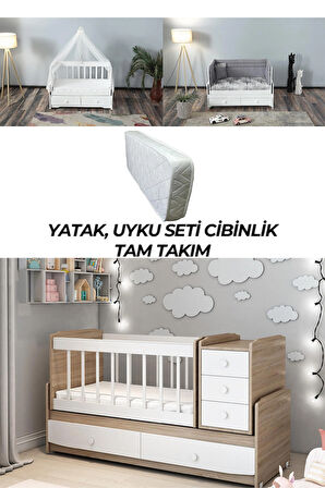 PATİKO MS 290 BÜYÜYEBİLEN BEŞİK YATAK UYKU SETİ CİBİNLİK TAM TAKIM