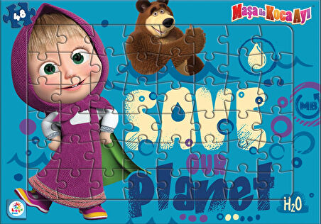 MAŞA KOCA AYI 48 PARÇA 2 RESİM  2 ADET PUZZLE EĞLENCELİ